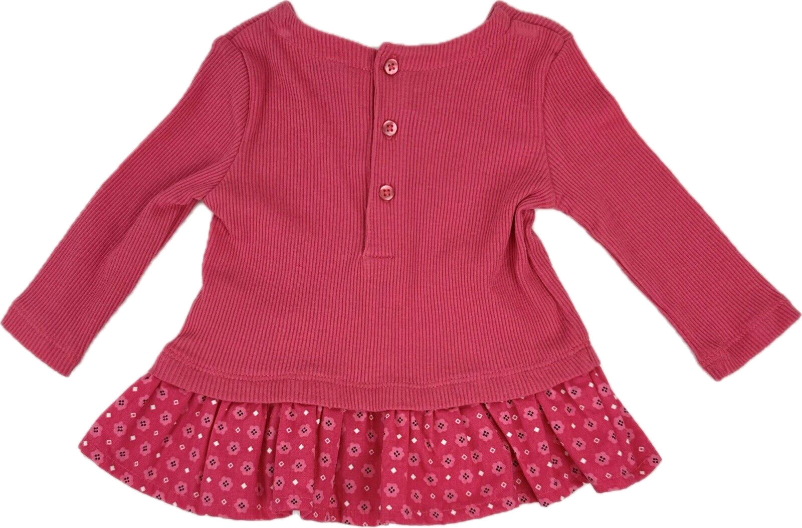 Absorba Baby 2 Pc Pink Cotton Long Sleeve Bow Tunic Shirt and Pants Set Sz 0-3 M