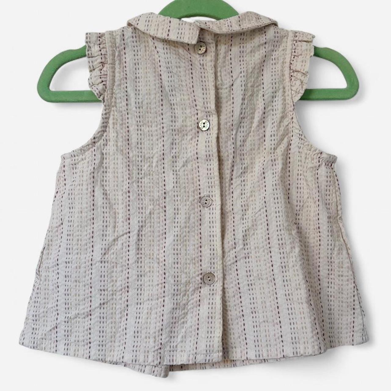 Baby Dior Girls Top 18M Beige Cotton Bow Designer Luxury