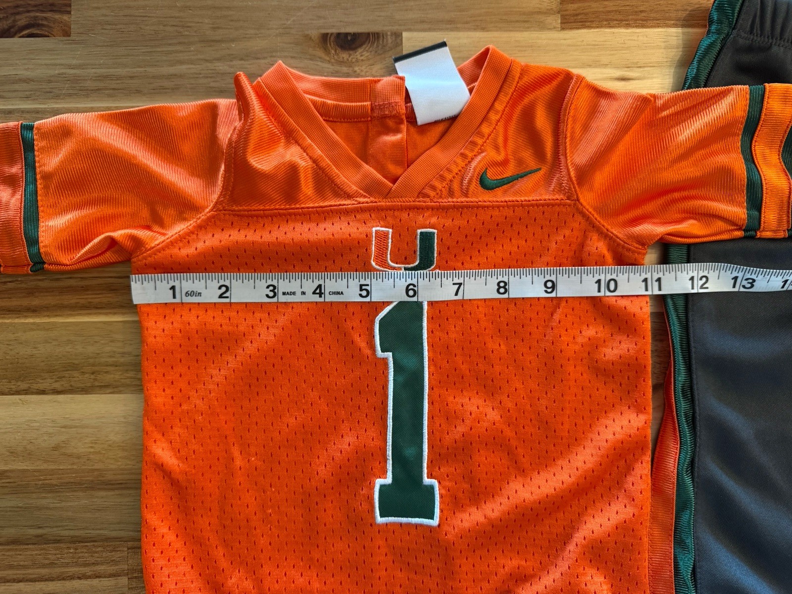 Nike NCAA UM Miami Hurricanes Jersey and Track Pants Set Orange Size 18M