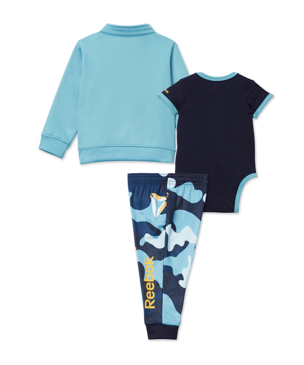 NEW REEBOK Boys Toddler Jacket Bodysuit Joggers 3 pc Set 12 MO