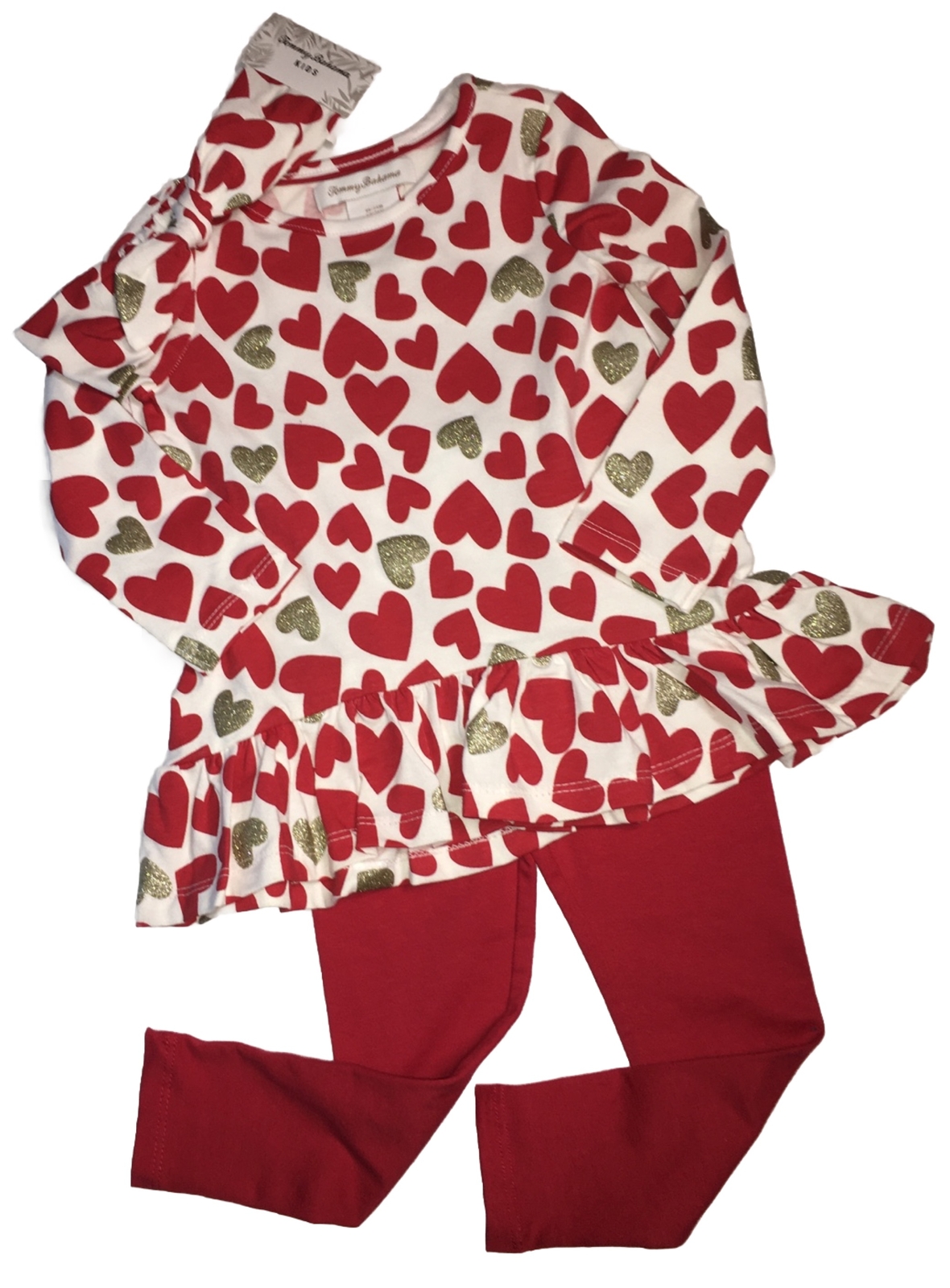 TOMMY BAHAMA HEARTS Girls 3 Pc Set L/S Top ~Leggings ~Headband Sz 24M NWT