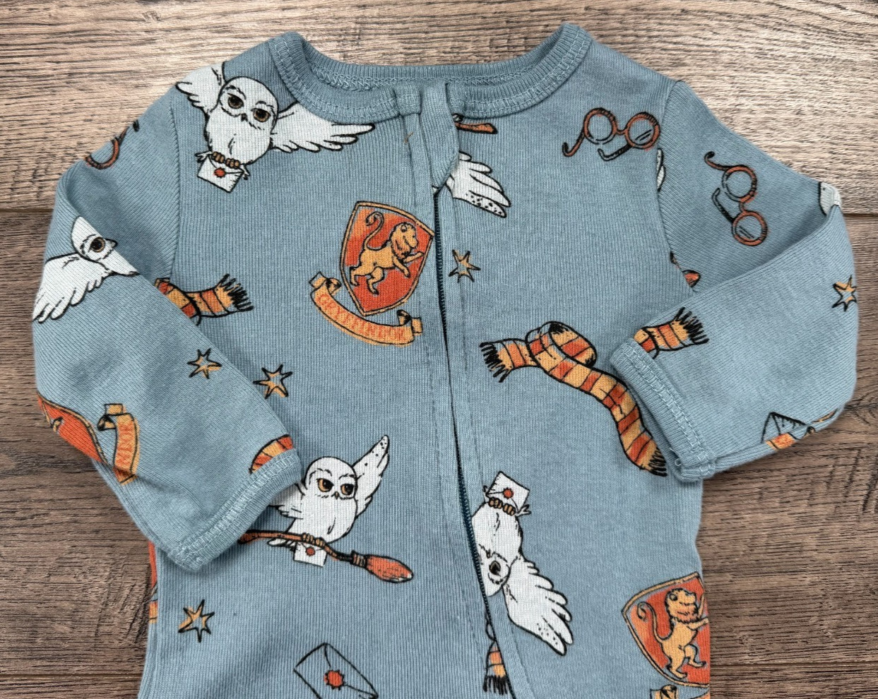 Baby Boy Clothes Harry Potter Newborn Blue Fun Footed Outfit