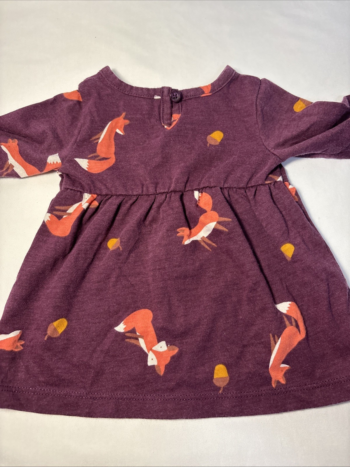 Wonder Nation Baby Girl Long Sleeve Knit Dress & Diaper Cover *Foxes* 0-3 Month