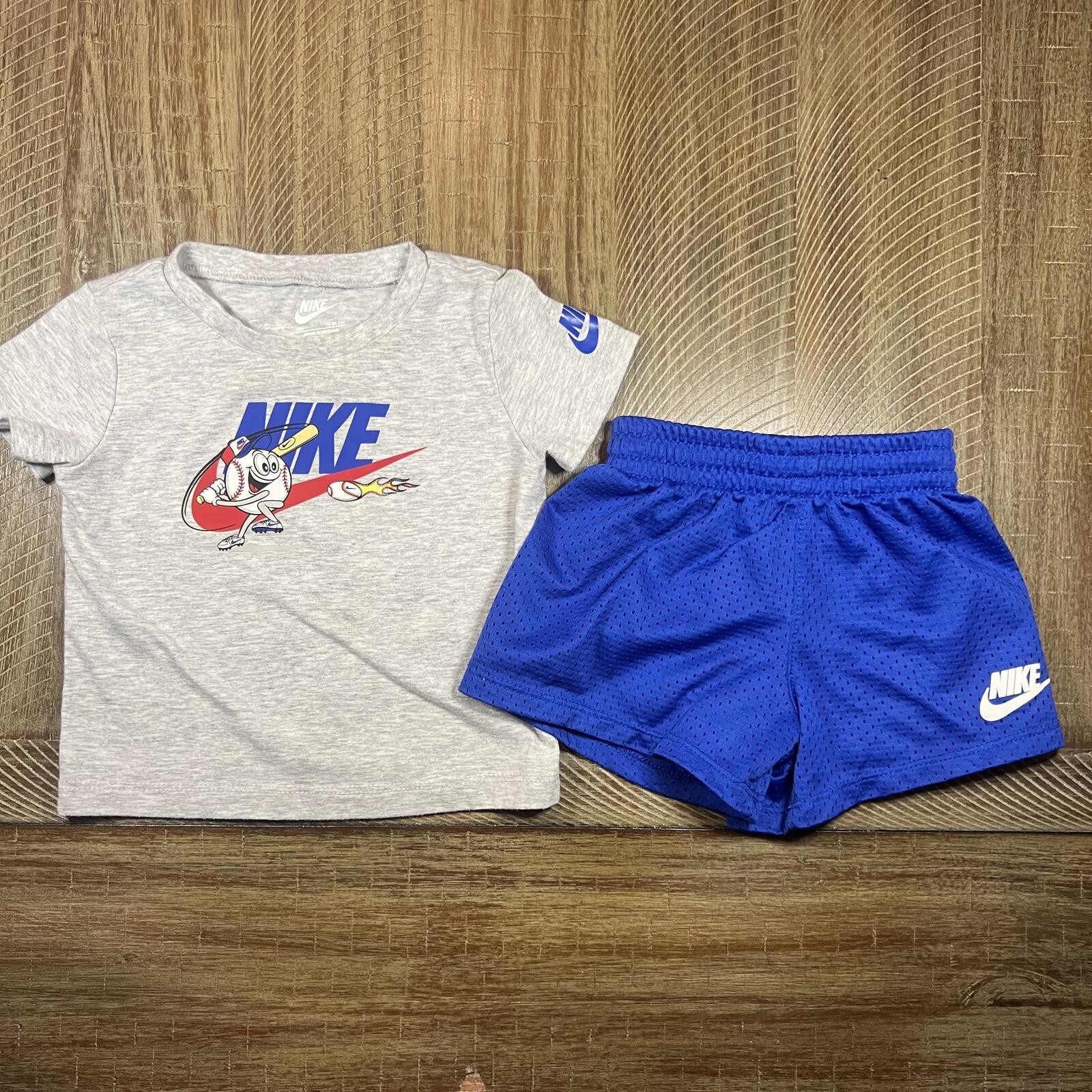 Nike Baby Boy Baseball short sleeve and shorts matching outfit set – 12M