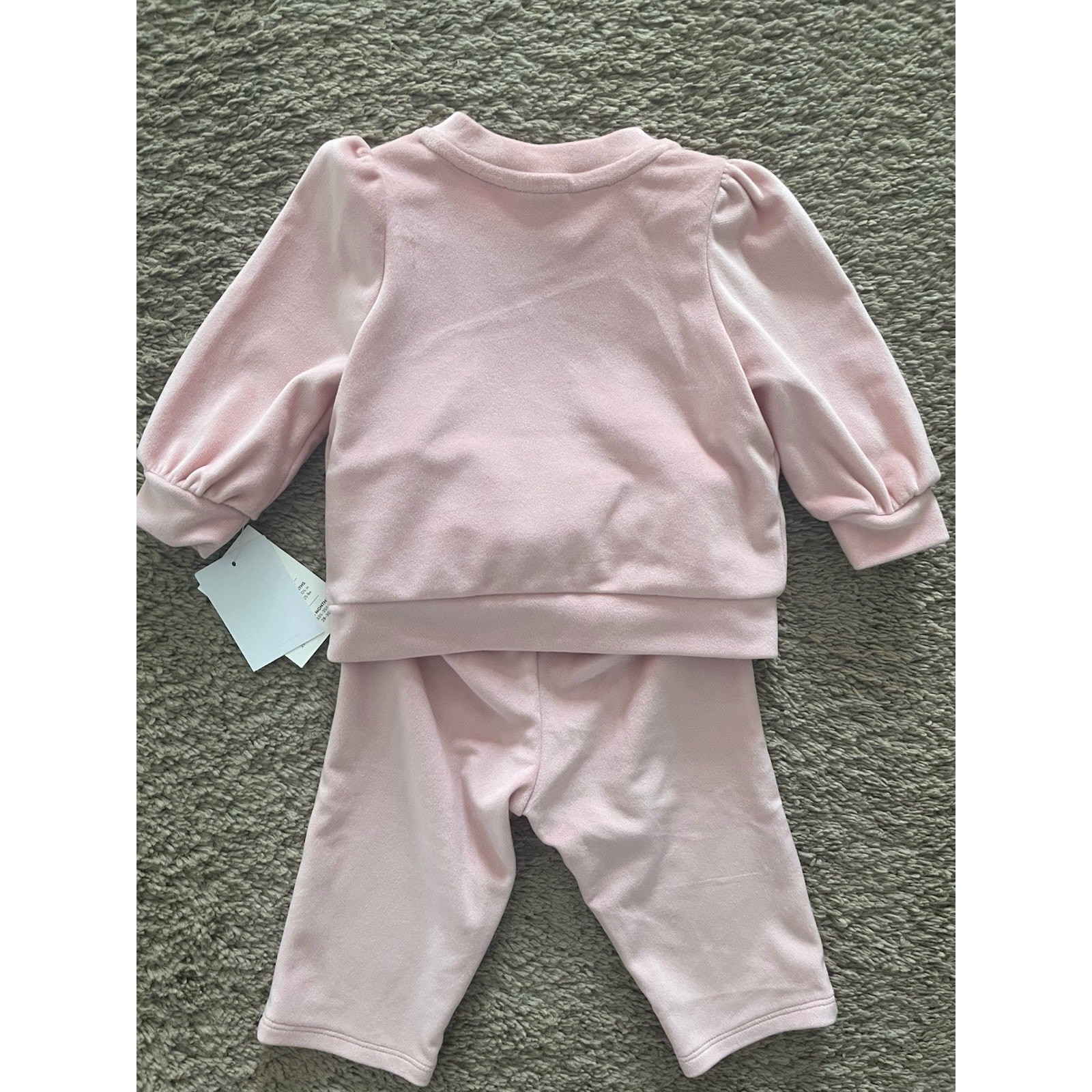 NORDSTROM Baby Pink Velour Sweatshirt & Pants Set Sz 6 mos NWT 2-Piece Set