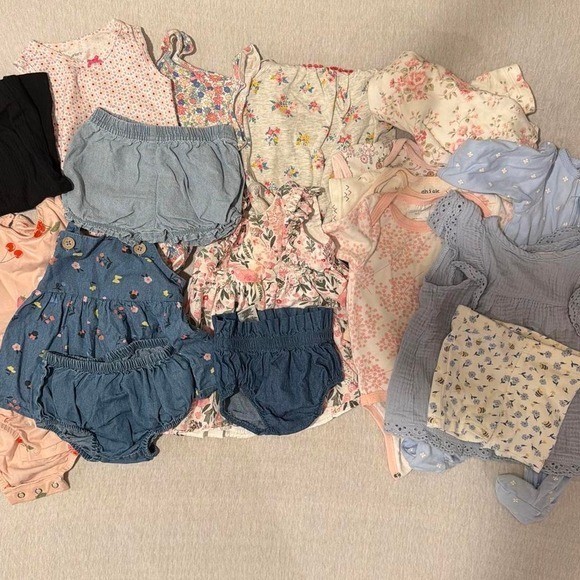 Baby Girl Summer Clothes Bundle Floral Bodysuits Dresses Sleeper Lot 3-6 months
