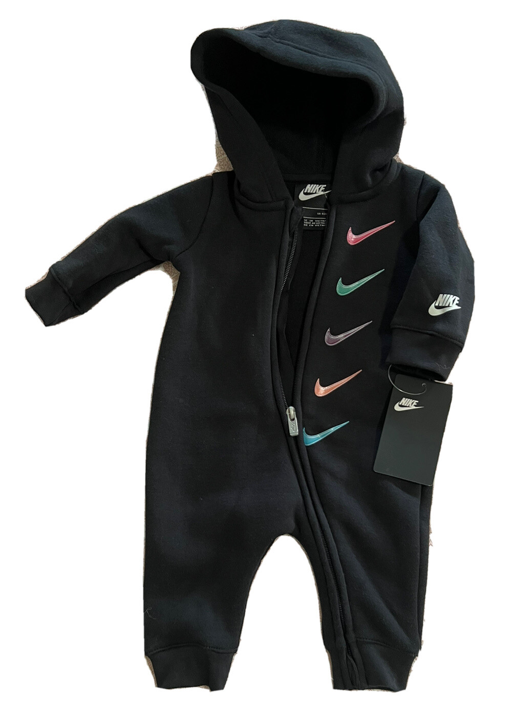 NEW NIKE Baby BOYS & GIRLS GIFT SET: Black Jumpsuit. 0-6 Months. UNISEX.Black