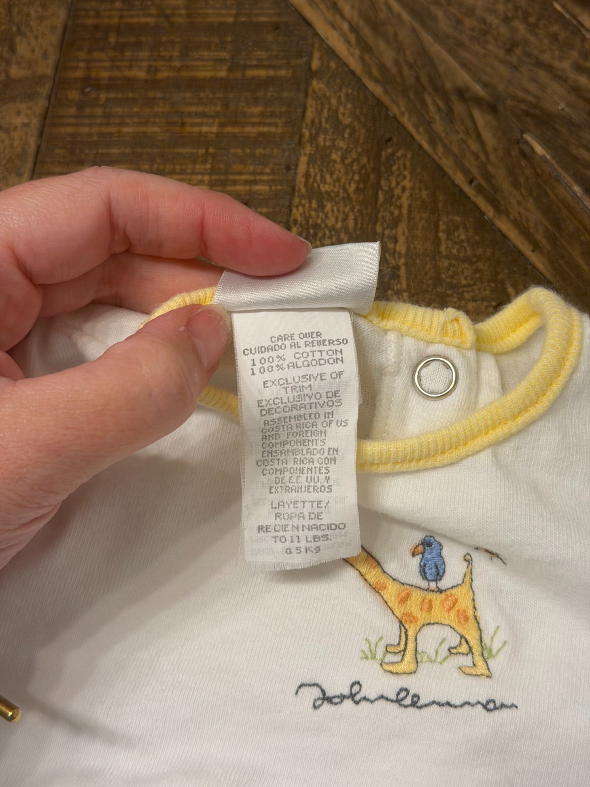 Vintage 1999 Carter’s Baby Layette 0-3 Month John Lennon Sleep Gown Giraffe Bird