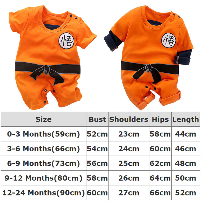 New Newborn Baby Boys Romper Goku Cosplay Costume Jumpsuit Playsuit