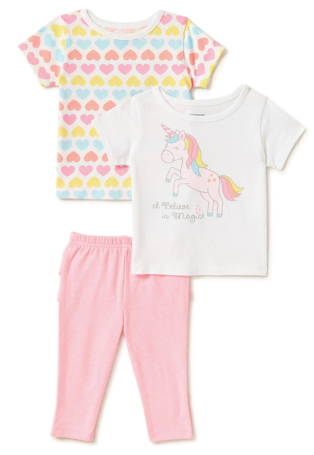 Unicorn Baby Girl Outfit 3 Piece Garanimals NWT 3 6 9 12 18 Hearts Ruffle Pant