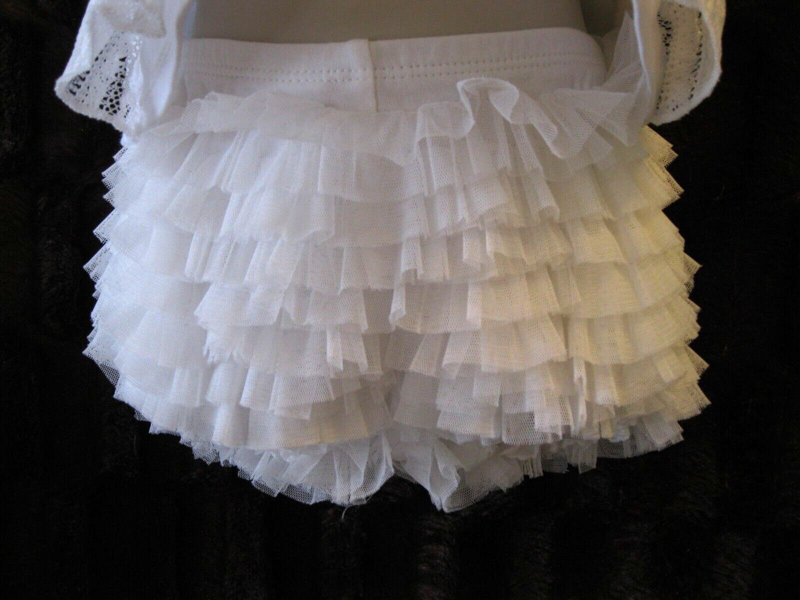 Baby Girl Baby Biscotti Easter 9M 12-16lbs. 2pc White lace Tulle Bloomers EUC!