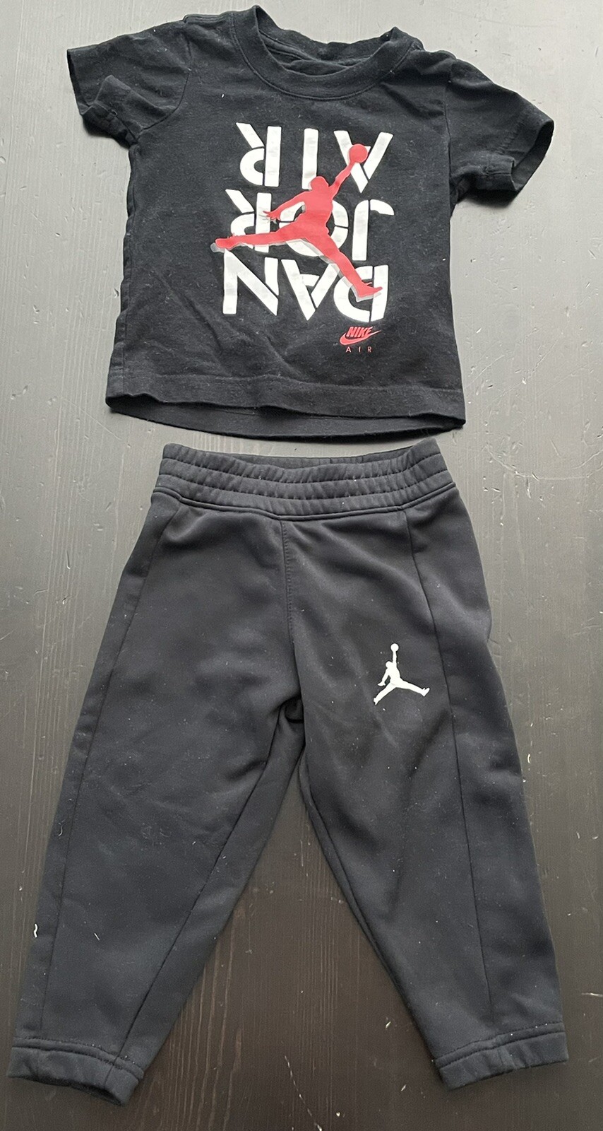 Air Jordan T-Shirt + Dri-Fit Pants Red/Black/White Toddler Size 2T “Pre-Owned”