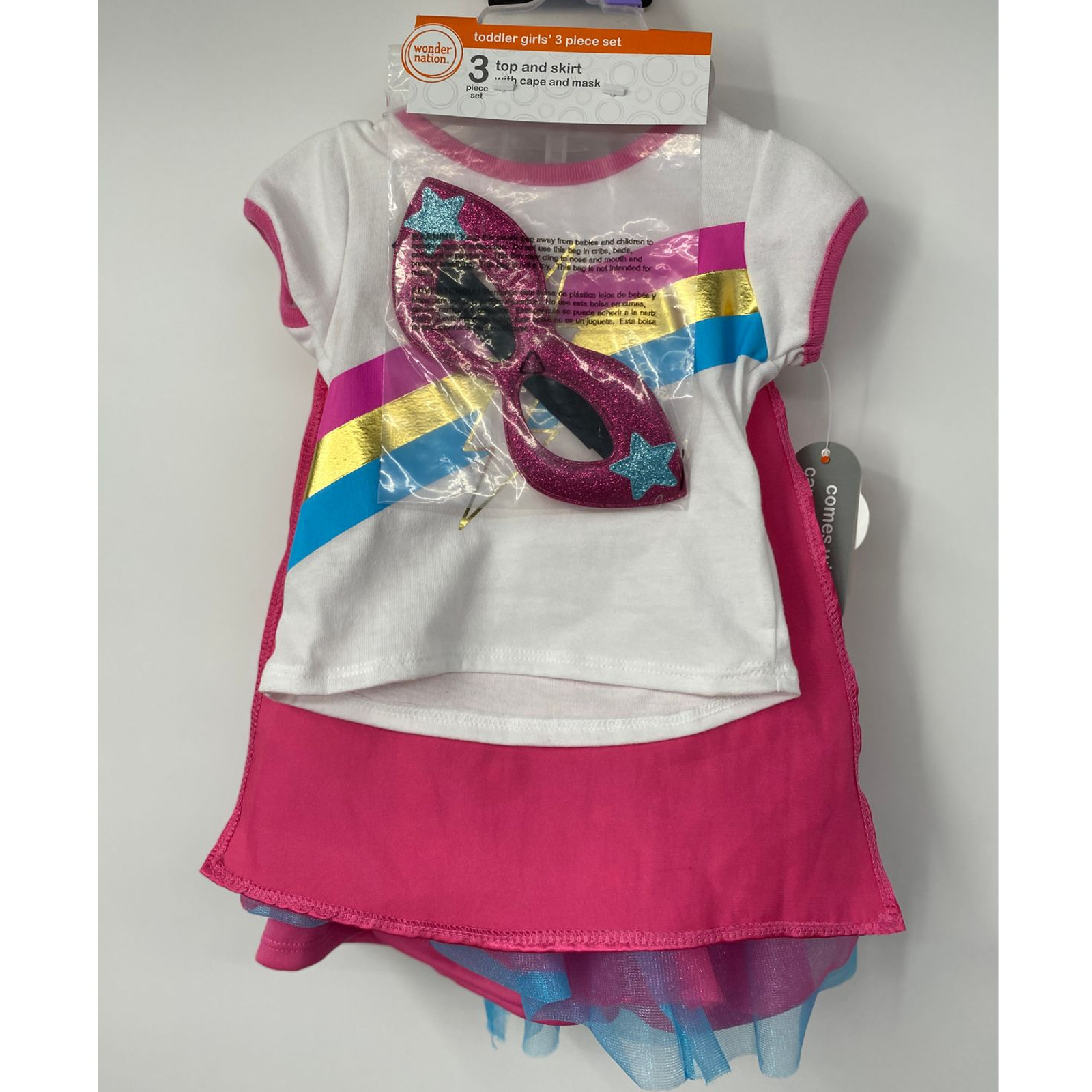 Wonder Nation Baby Girls Cosplay Super Hero 3 piece set NEW 12 months