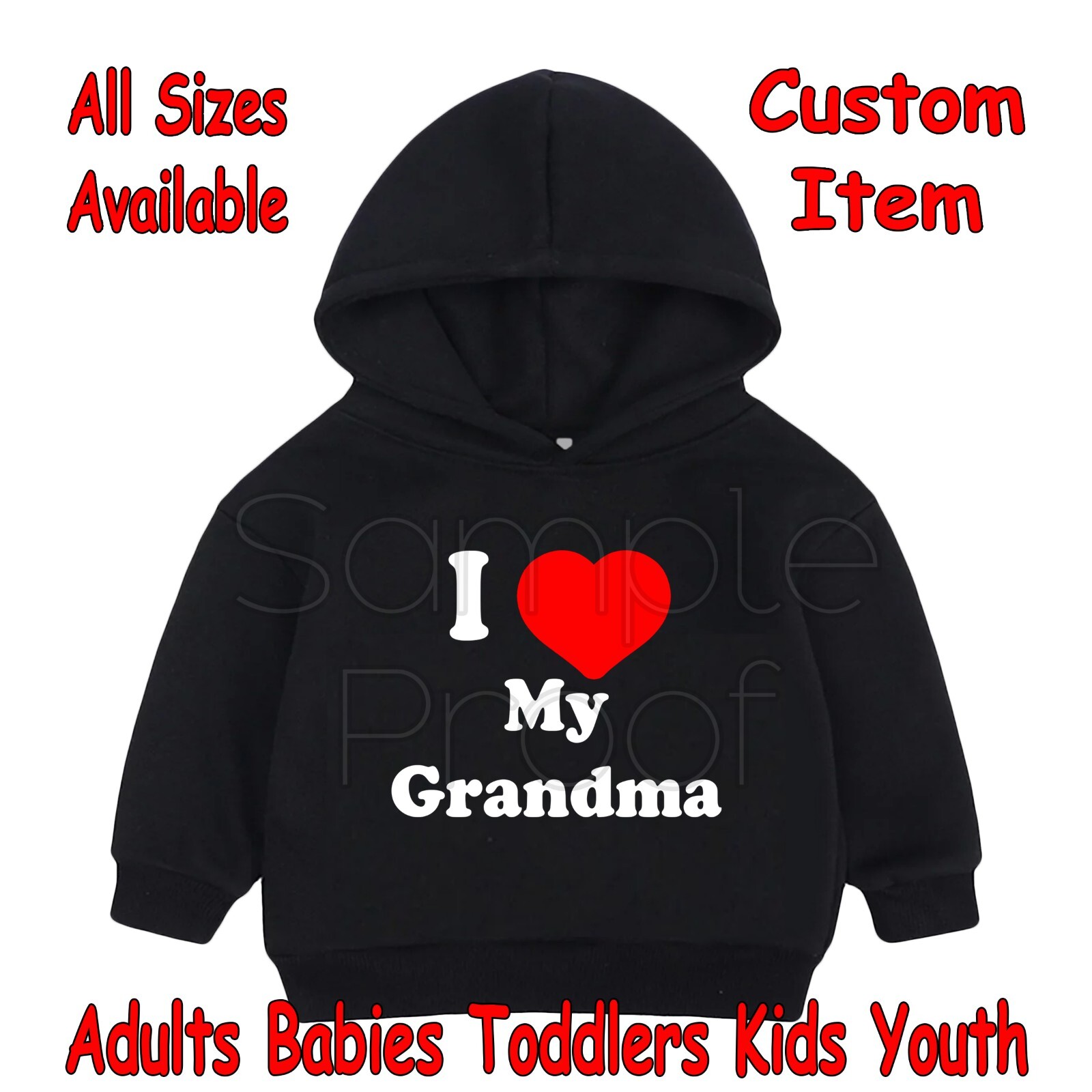 Baby Hoodie Birthday I Heart My Grandma Halloween Funny All Sizes Available