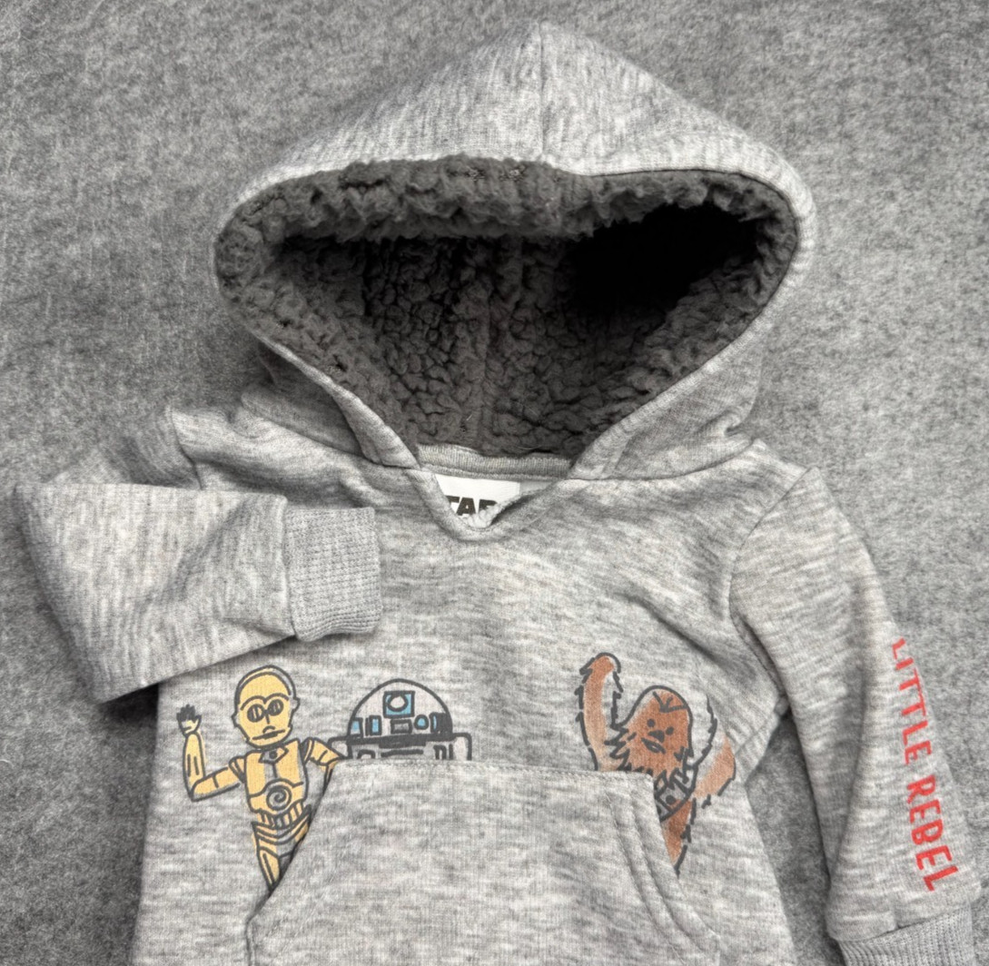 Baby Boy Clothes Star Wars Newborn Gray Hooded 2pc Outfit