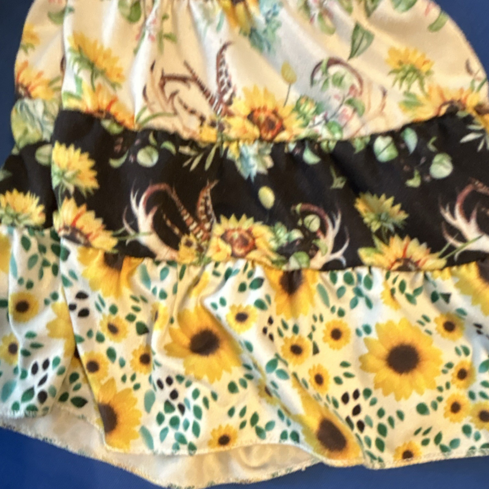 Girls 2T 2-Piece Sunflower Floral Striped Ruffle Top & Pants Set