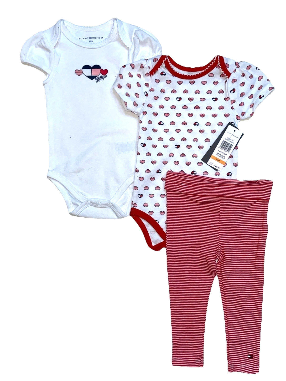 Tommy Hilfiger Baby Girl 3PC Sets Bodysuits & Leggings; Szs 3/6M, 6/9M, 12M, NWT