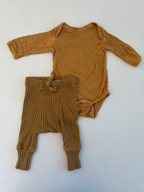 Kate Quinn 0-3 Months Cotton Bamboo Outfit Set Baby Ribbed Panda Pant