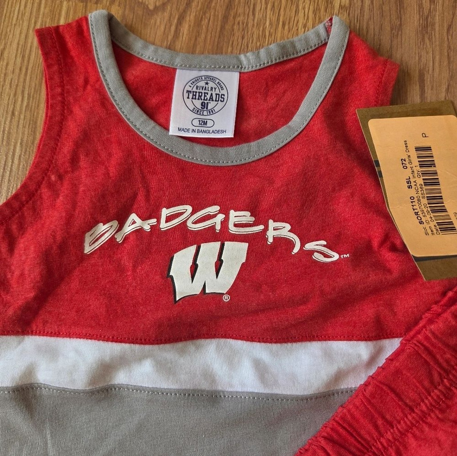 NCAA Wisconsin Badgers Baby Dress 12M Cheerleading NWT Collegiate Football