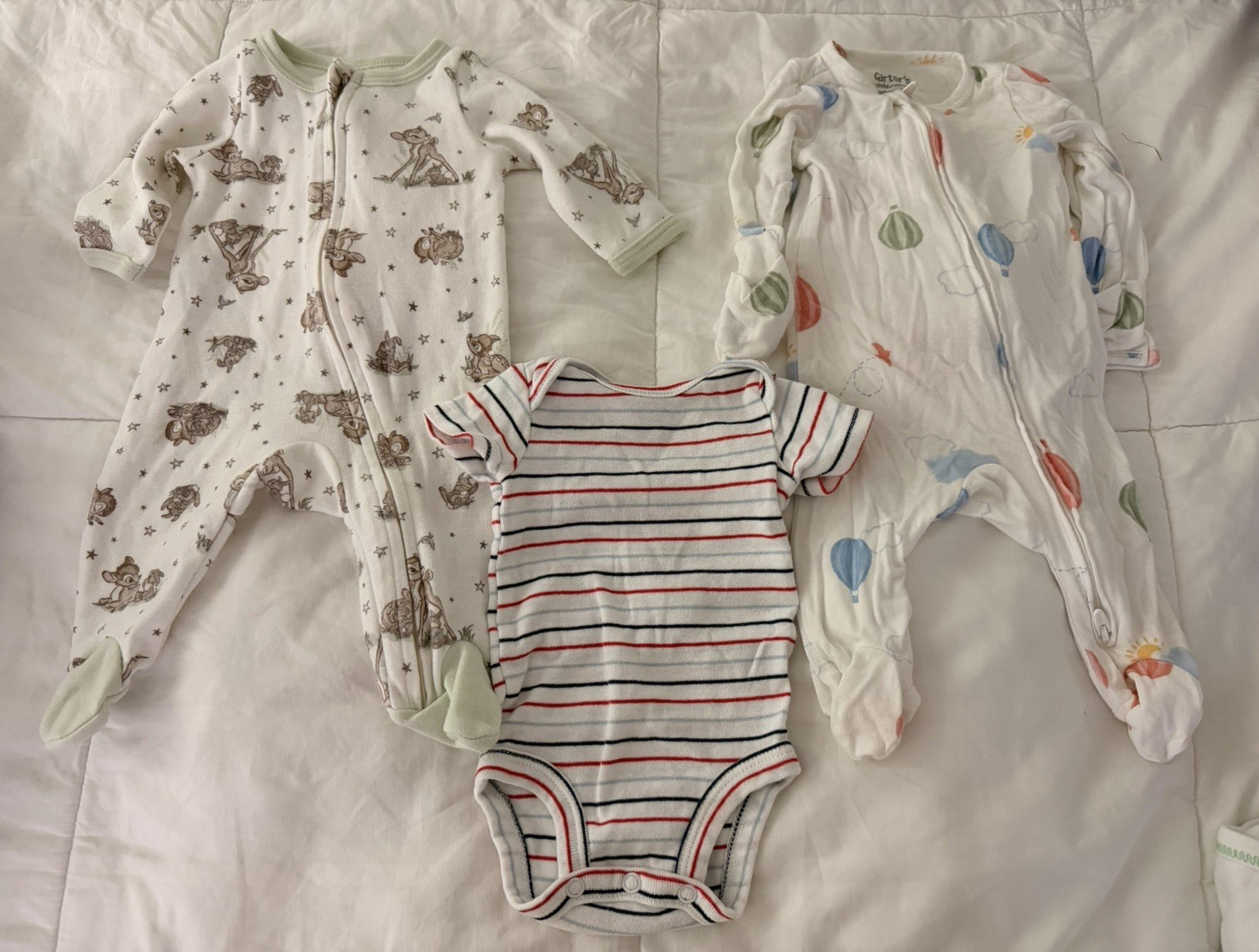 3pc Cotton Footed Zip Sleeper Set Long Sleeve Animal Print Unisex