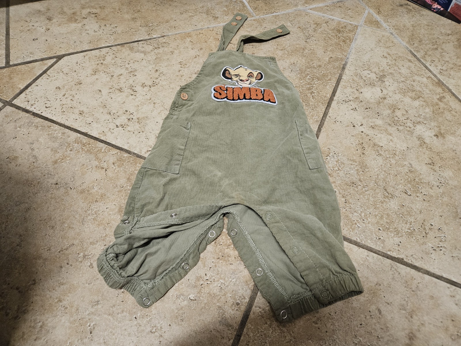 Baby Boy Size 6-9 Months Lion King Simba corduroy Overalls Vintage Disney Baby