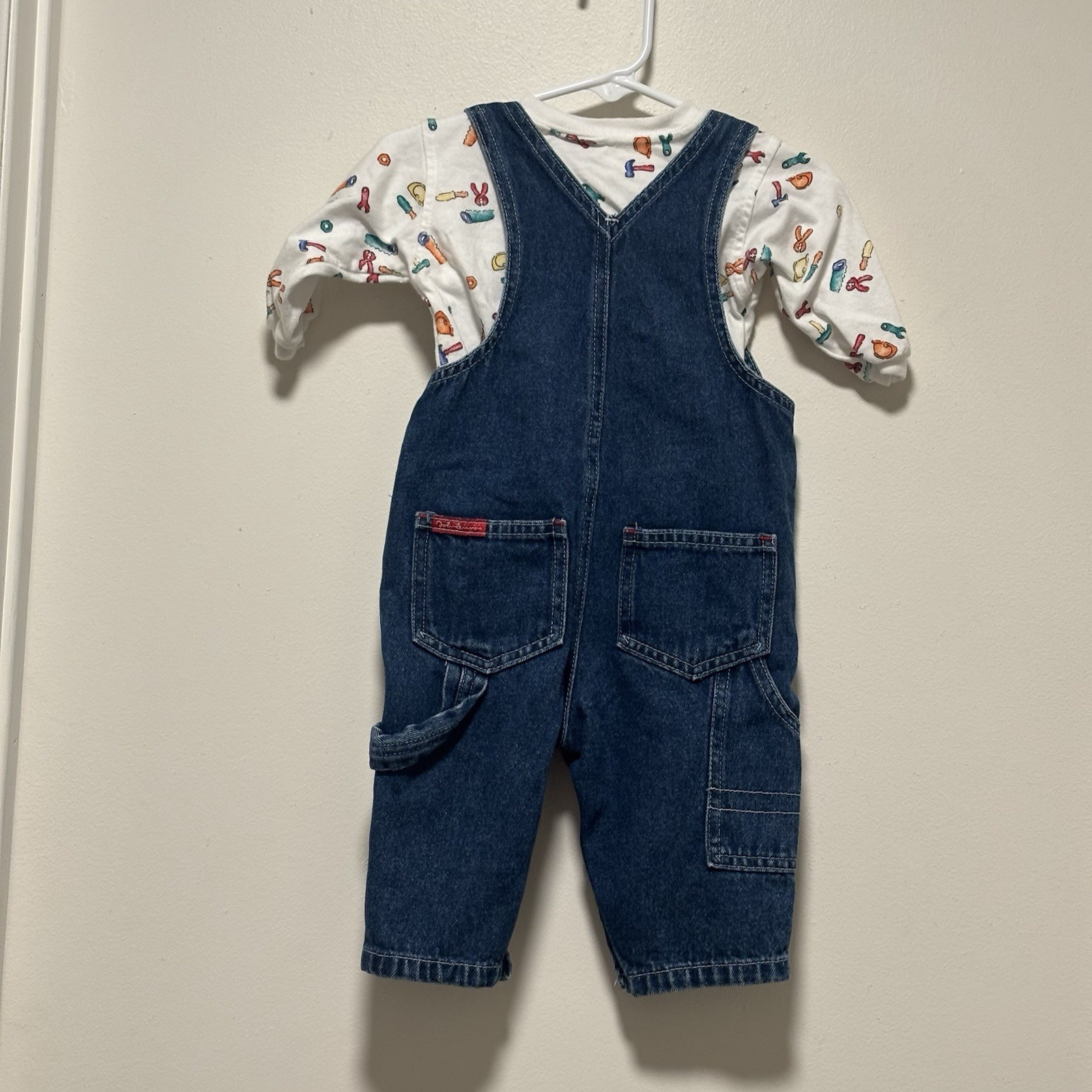 Carter’s Vintage Baby Overalls 2 Piece Set 3/6 Months Carpenter Denim Blue