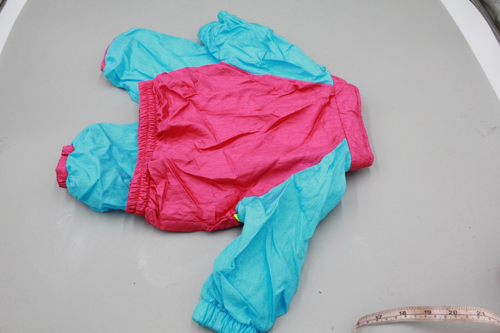 McKids Vintage Pink Blue Garden Paradise 12M Outfit Nylon Jacket Pants Parachute