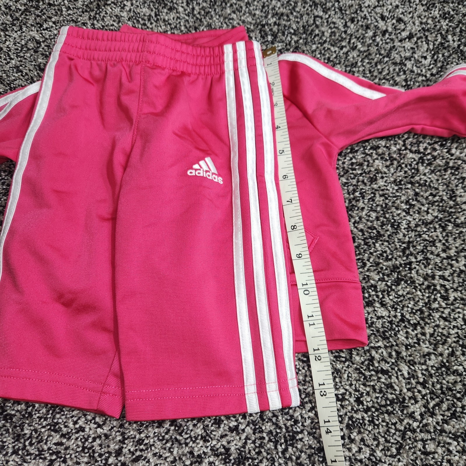 Adidas Baby Little Girl Track Suit Dark Hot Pink Size 6 Months, Pockets,Full Zip