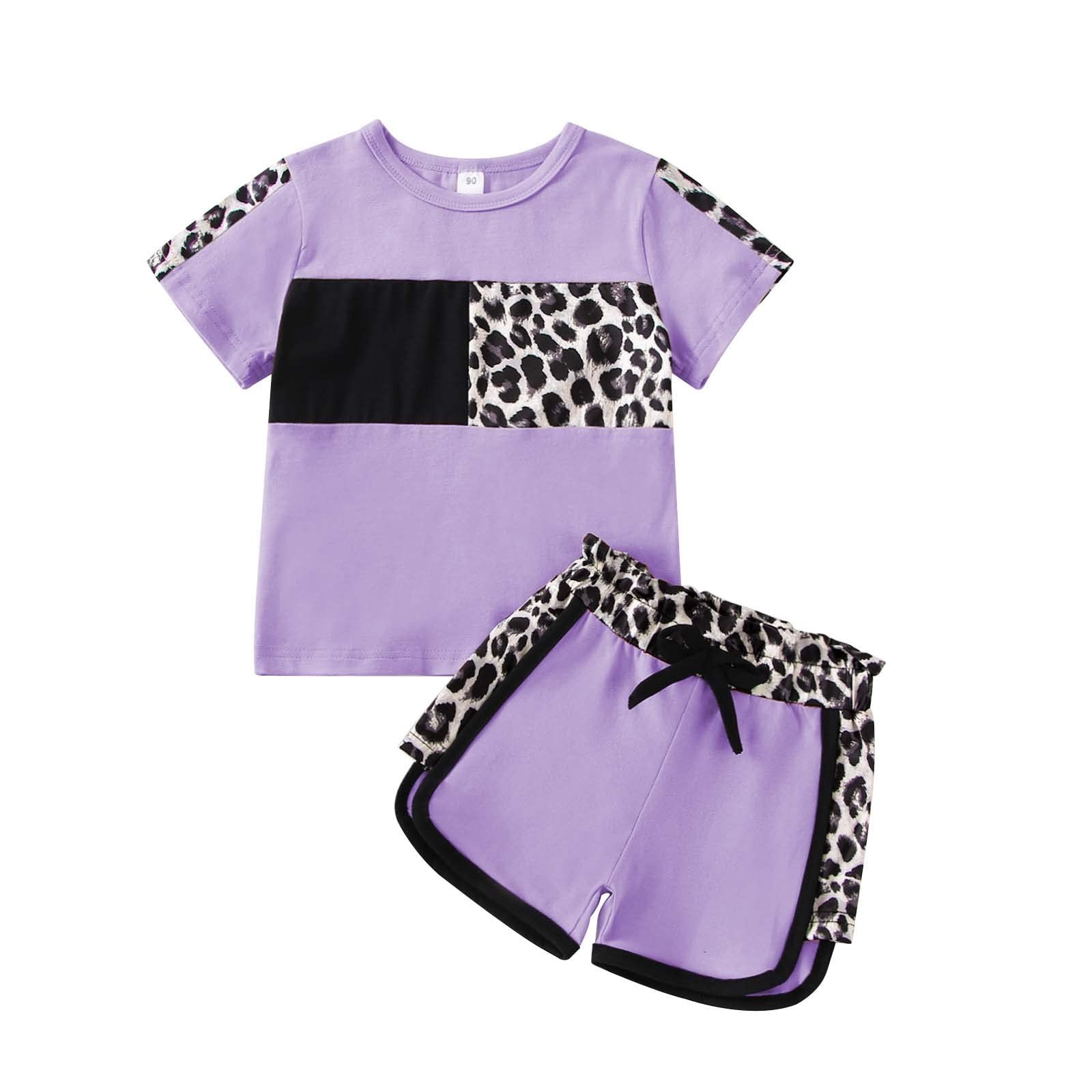 24 Months Girl Clothes Toddler Girl Summer Outfits Cute Baby Short Sleeve Leo…
