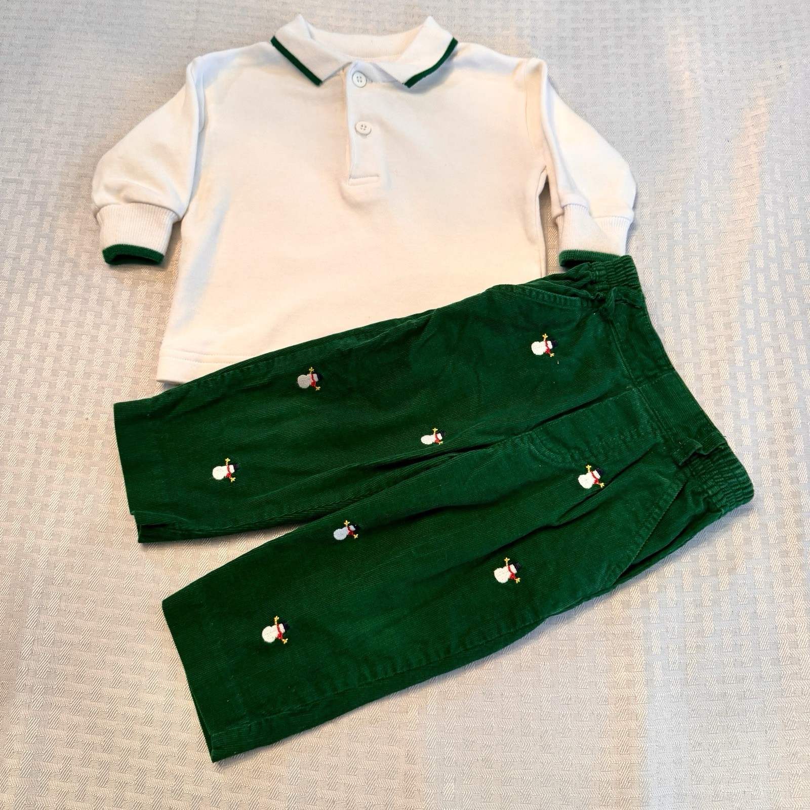 Florence Eiseman Baby Boy Corduroy Pants & Polo Set 12M Classic Preppy