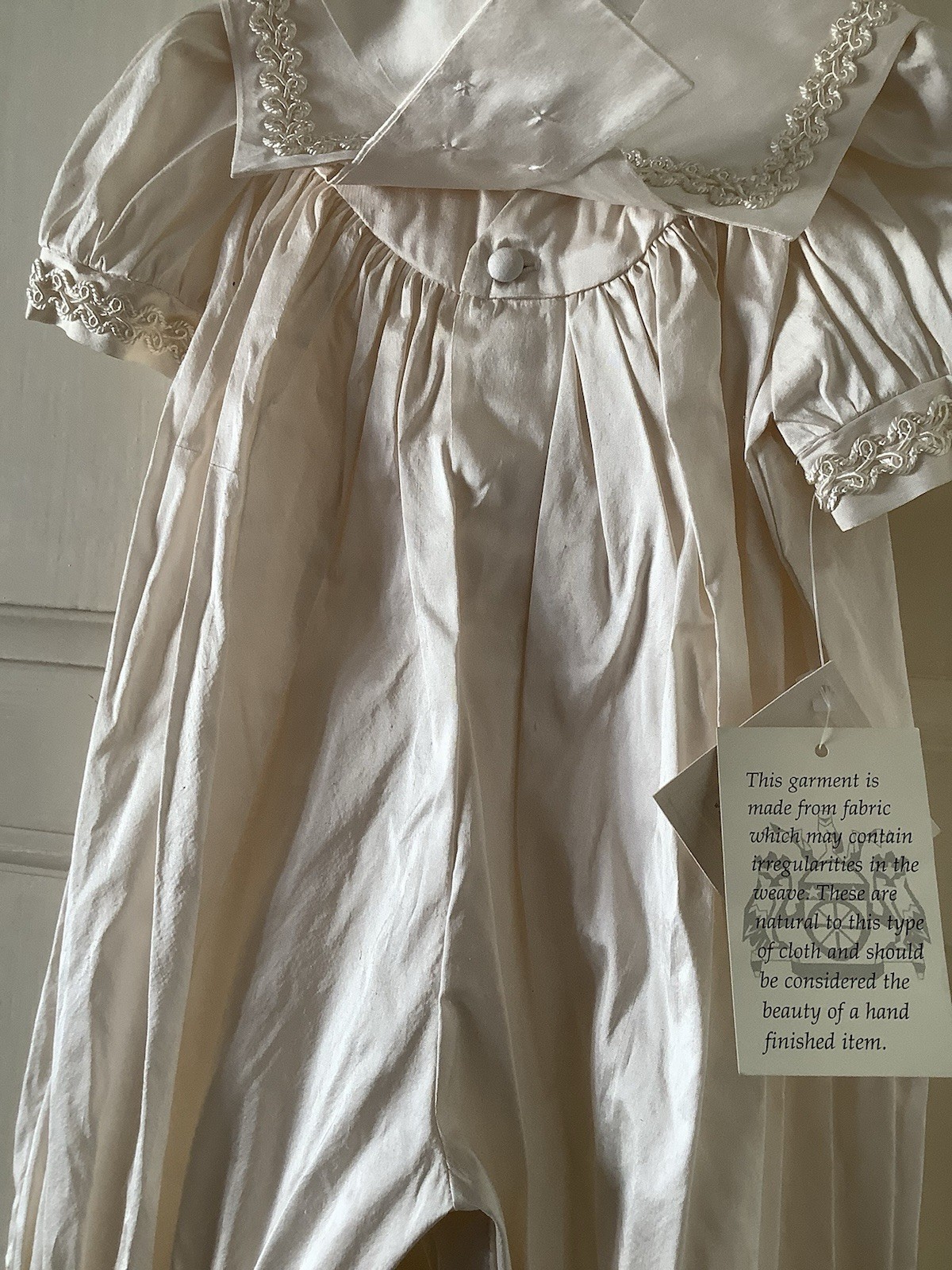 BNWT Little Darlings Baby Boys Occasion Christening Ivory Silk Romper Outfit 3M