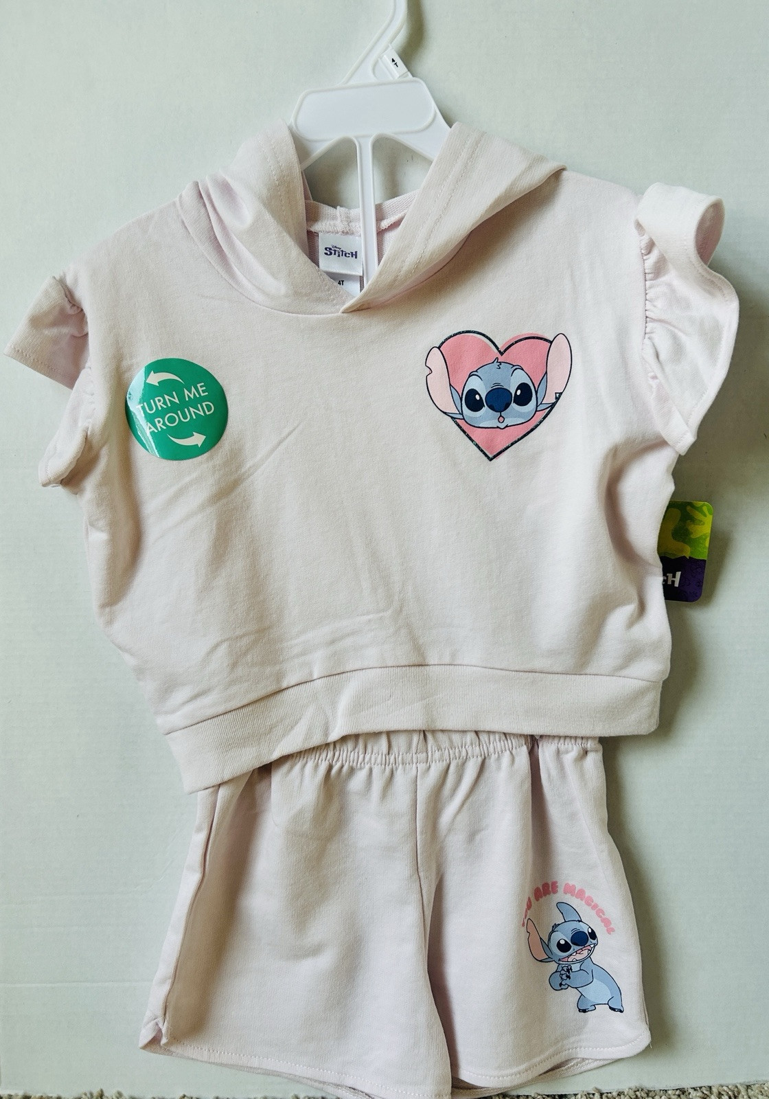 NEW Girls Disney Lilo & Stitch Spring/Summer Jersey Set, Pink 3T