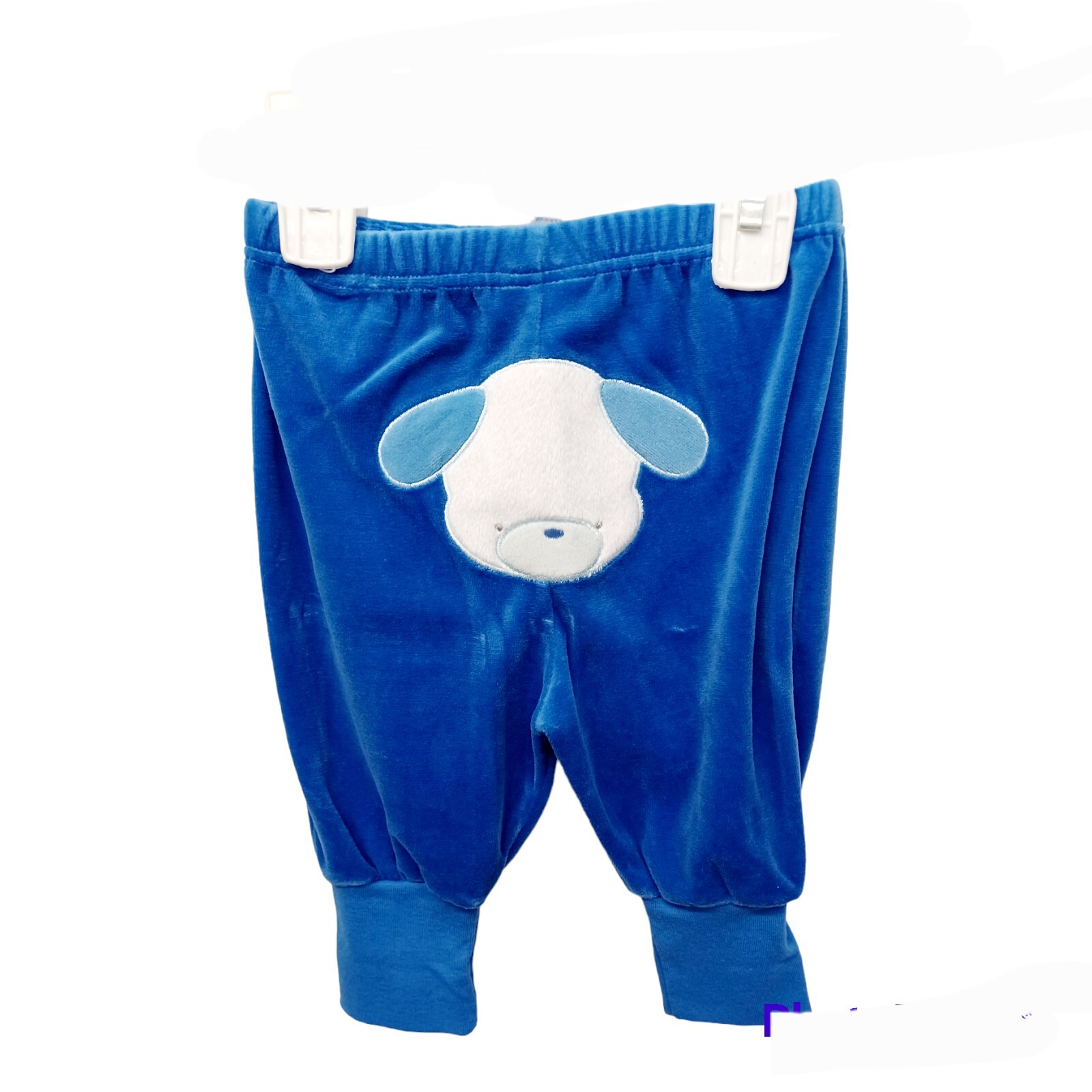 Bon Bebe Pant Set 6/9M Boys Dog Shirt Pants Bib Blues 3 Pieces