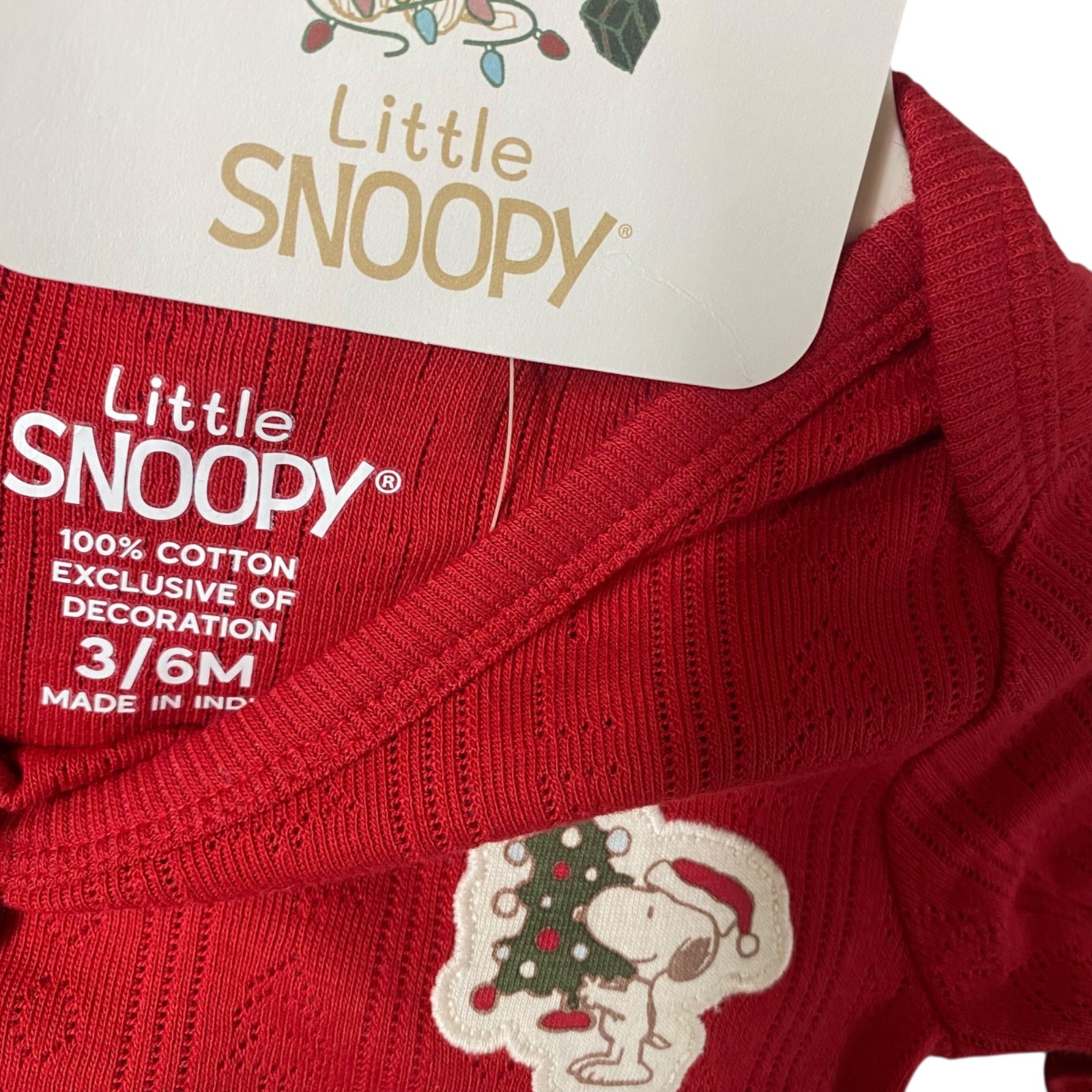 Little Snoopy Baby Peanuts Christmas 2-Piece Bodysuit and Pants Set 3-6M NEW
