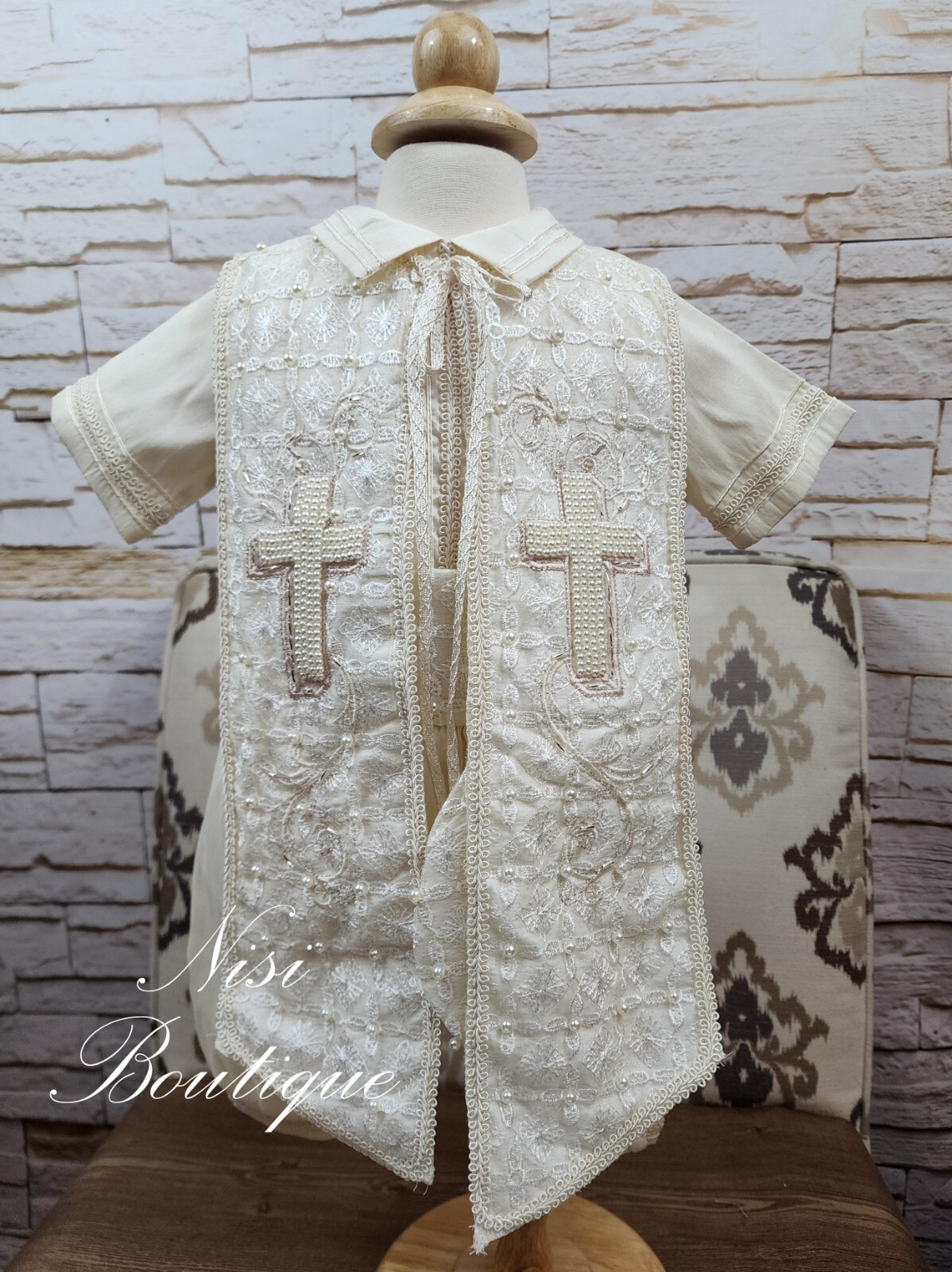Baby Boy Christening Outfit, Ivory, Blessing or Baptism Traje, Modelo Español