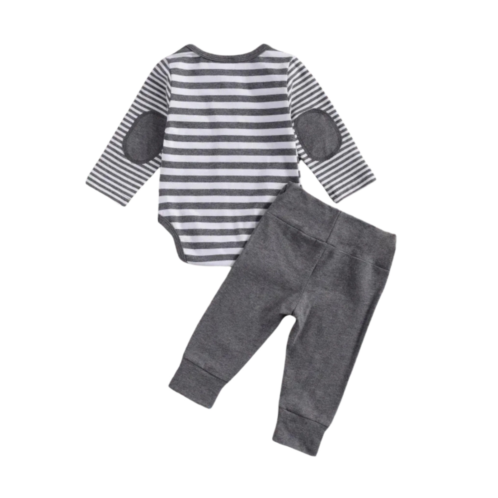 Baby Infant Boys grey stiped romper pant set