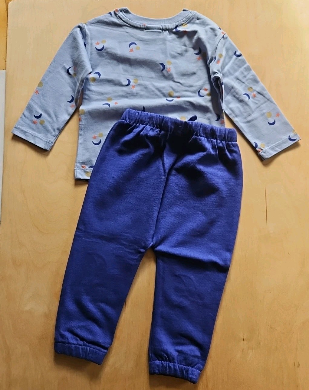 NWT HANNA ANDERSSON SUN MOON BLUE LONG SLEEVE TEE SWEATPANTS SET 85 2T $60