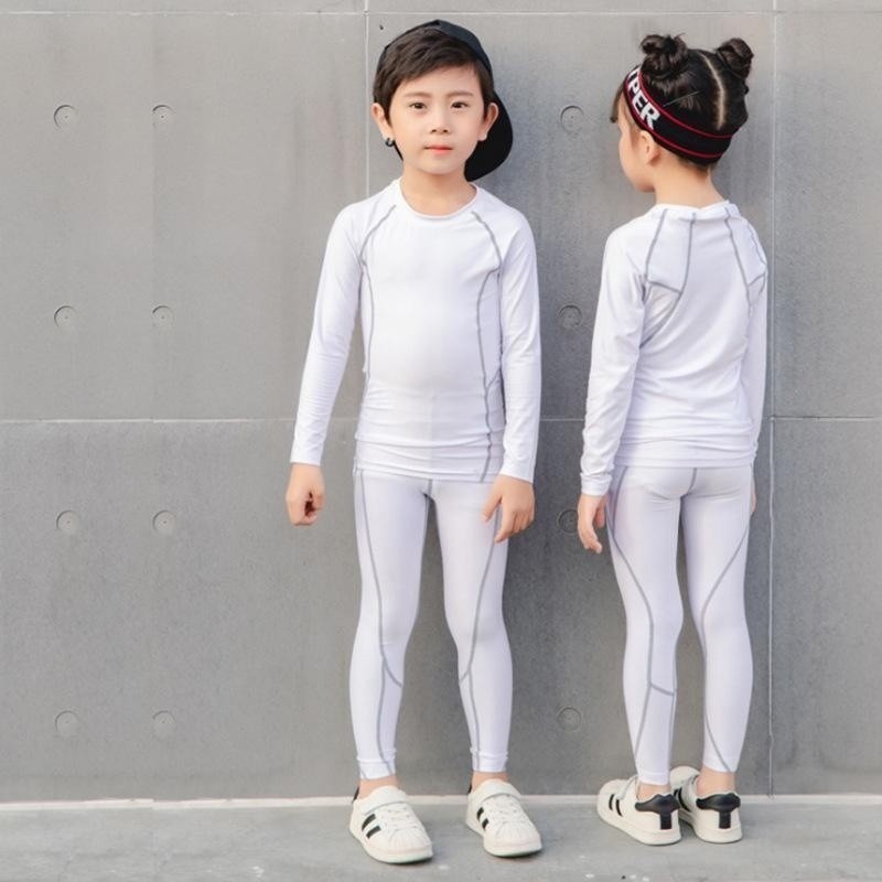 Kids Compression Outfit for Sports Training Basketball, Football, Leggings Tops