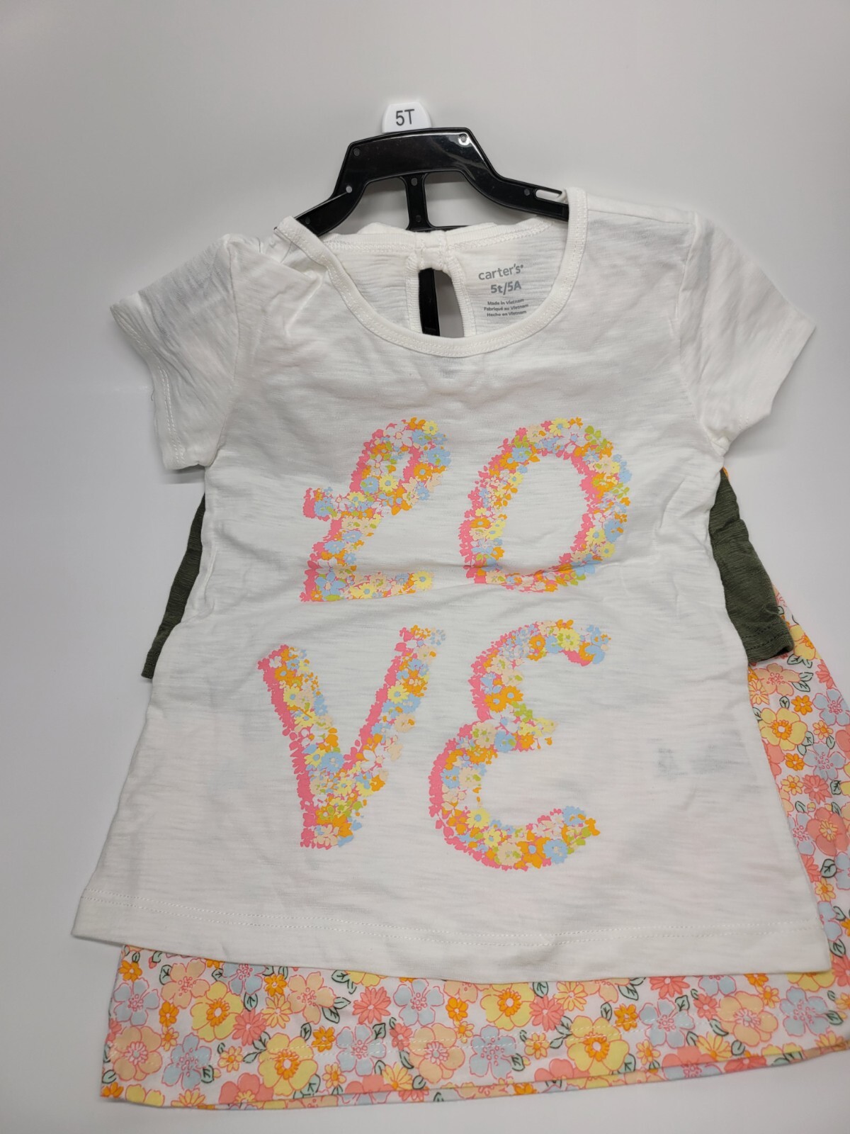 Carter’s Kids’ 3-piece Playwear Set, Love Flowers Girls Toddler