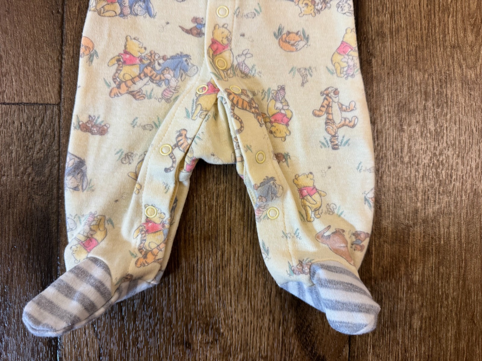 Preemie Boy Girl Sleeper Outfit Winnie Pooh Footie Sleep Play Snap Yellow Disney