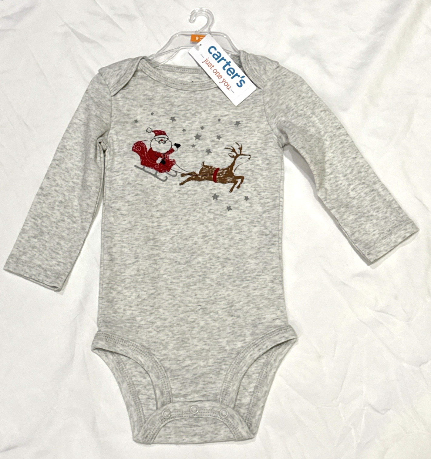 NWT CARTER’S JUST ONE YOU 9 MONTH 17-21 LB SANTA SLEIGH WITH REINDEER OUTFIT