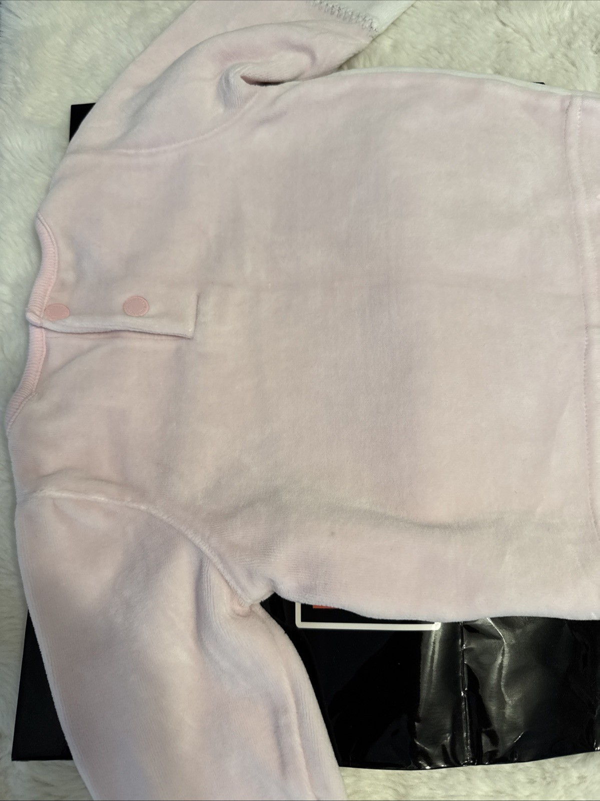 Harley Davidson 12 Month Girl Baby Pink Velour Long Sleeve Top