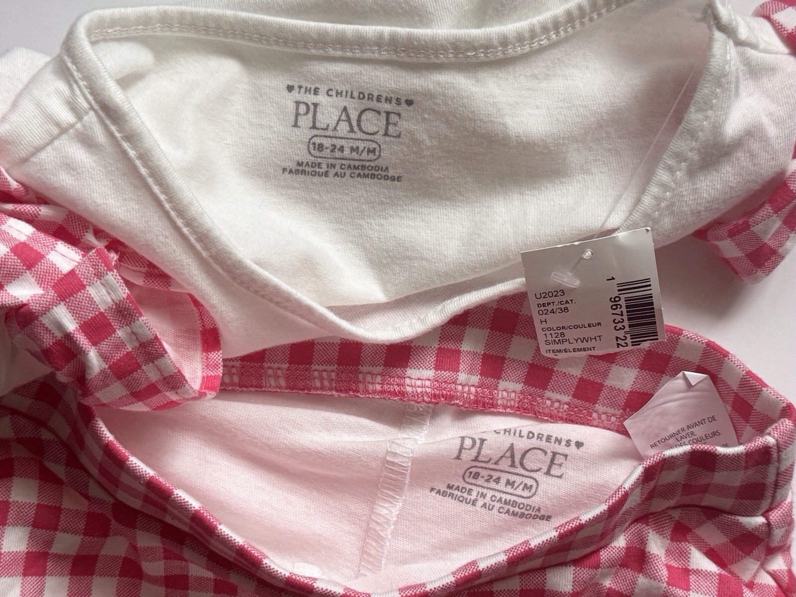 NWT CHILDRENS PLACE SIZE 18-24 MONTHS SWEET STRAWBERRY PINK GINGHAM SHIRT SKORT