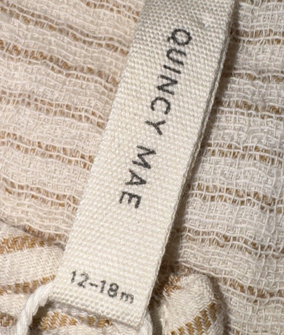 NWT QUINCY MAE Henry Top & Woven Pant Set Ocre Stripe Size 12-18 Months $56.00