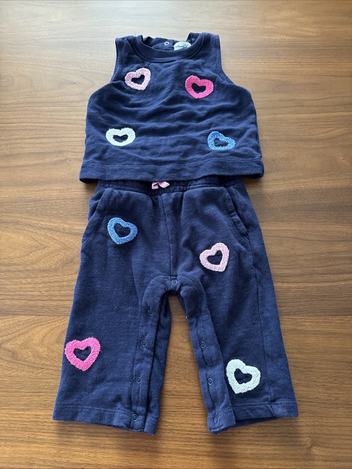 Splendid Baby Girl Jumper Navy Hearts Size 6–12 Months