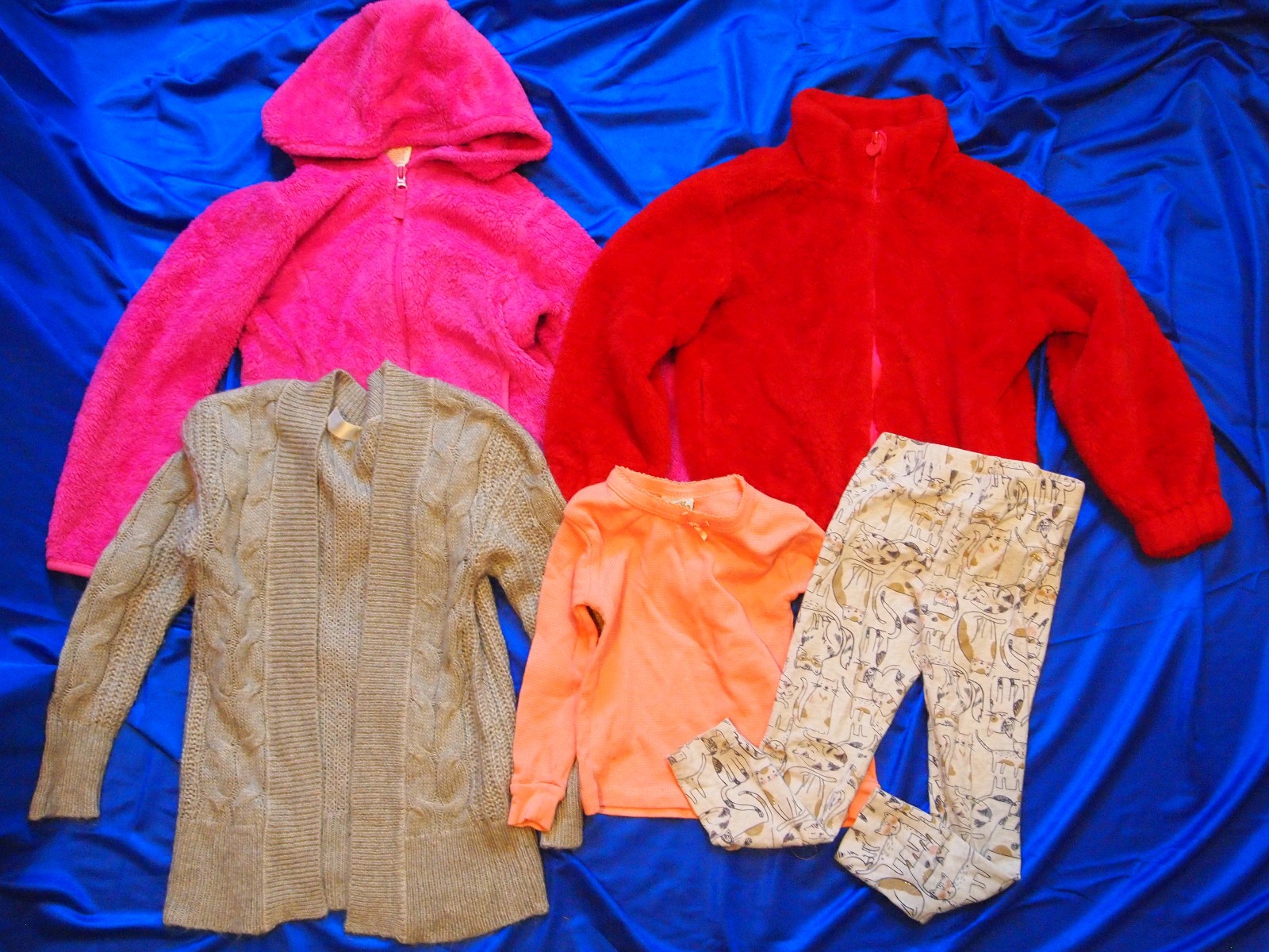 Lot of 5 4T-6 Girls Tops Pants Coats Jackets 365 Kids Osh Kosh Faded Glory