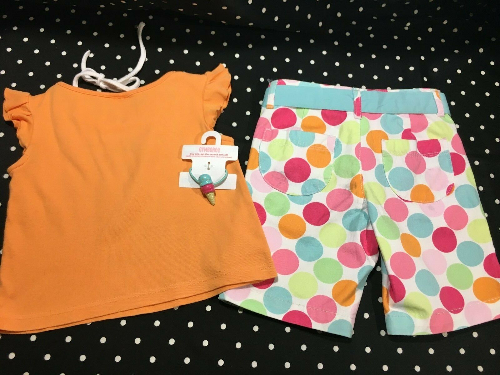 Gymboree Popsicle Party shorts tee top halter hair ponytail elastic lot 3 3T 4