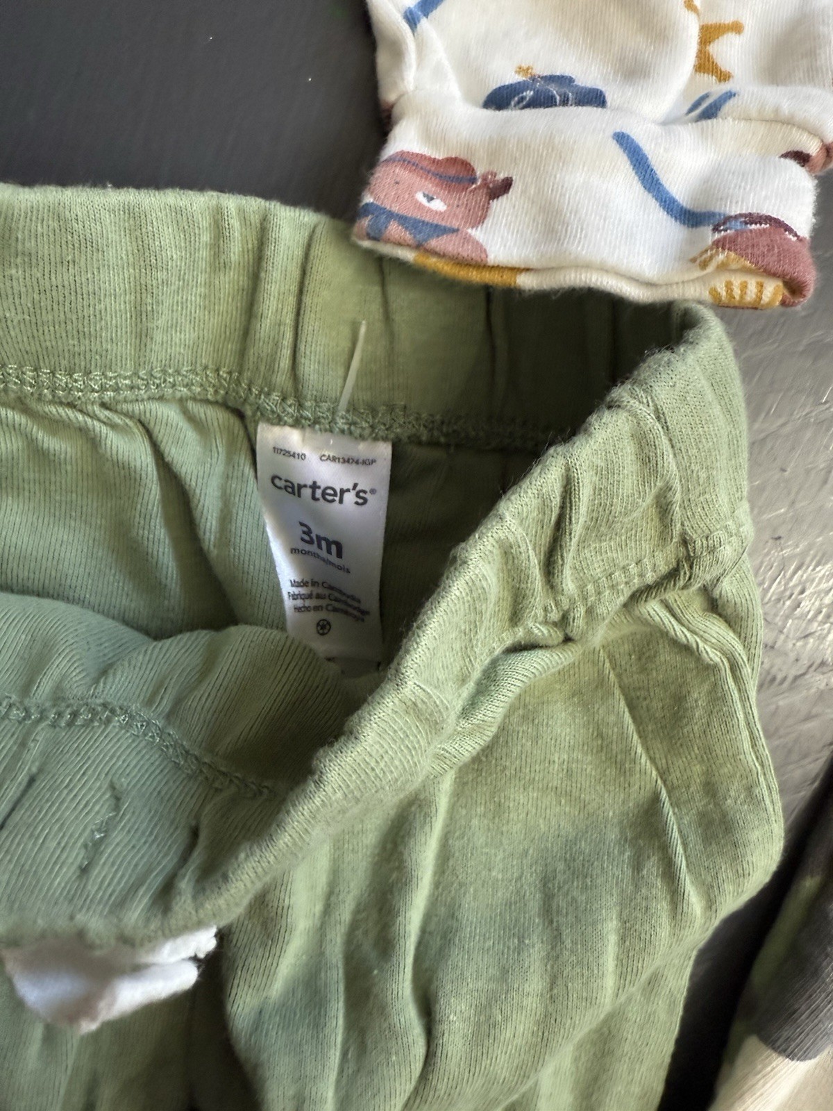 Carters 3-6 Month Outfits & Cotton Knit Pants Camouflage & Cowboy