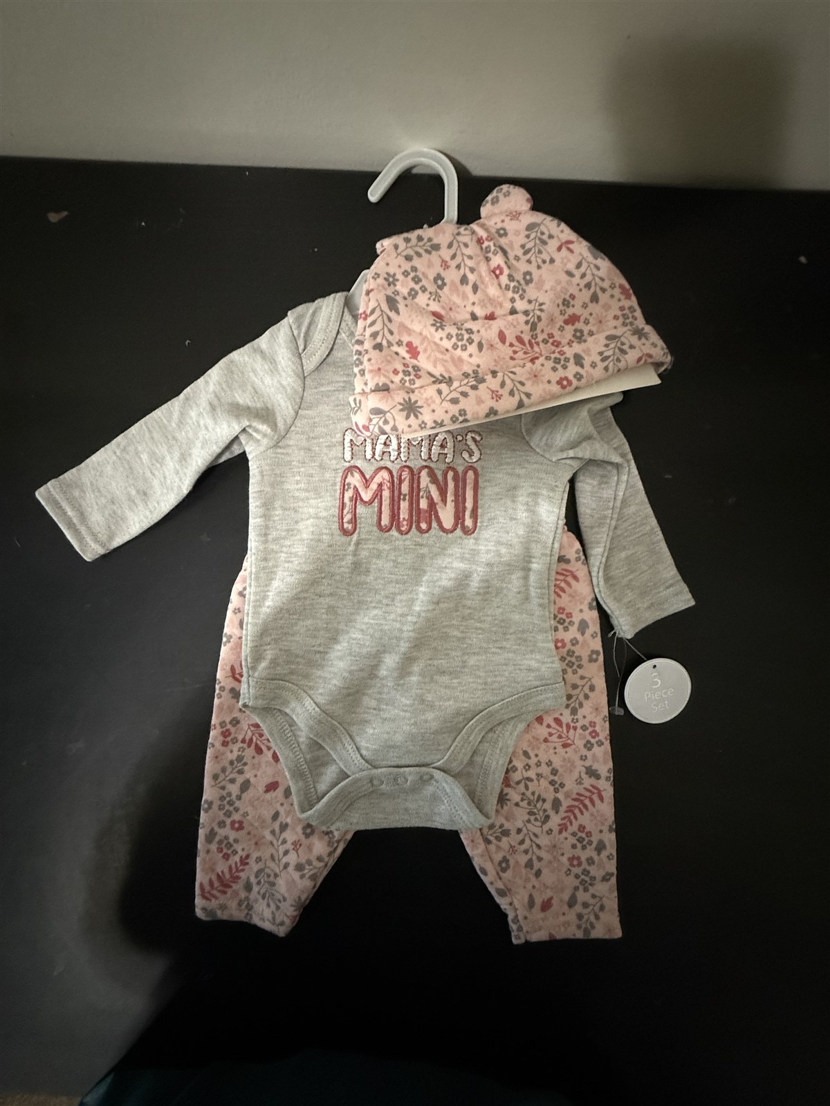 Sterling Baby 3 Piece Outfit Set Floral Pants & Hat, Mama’s Mini Shirt 3 Month