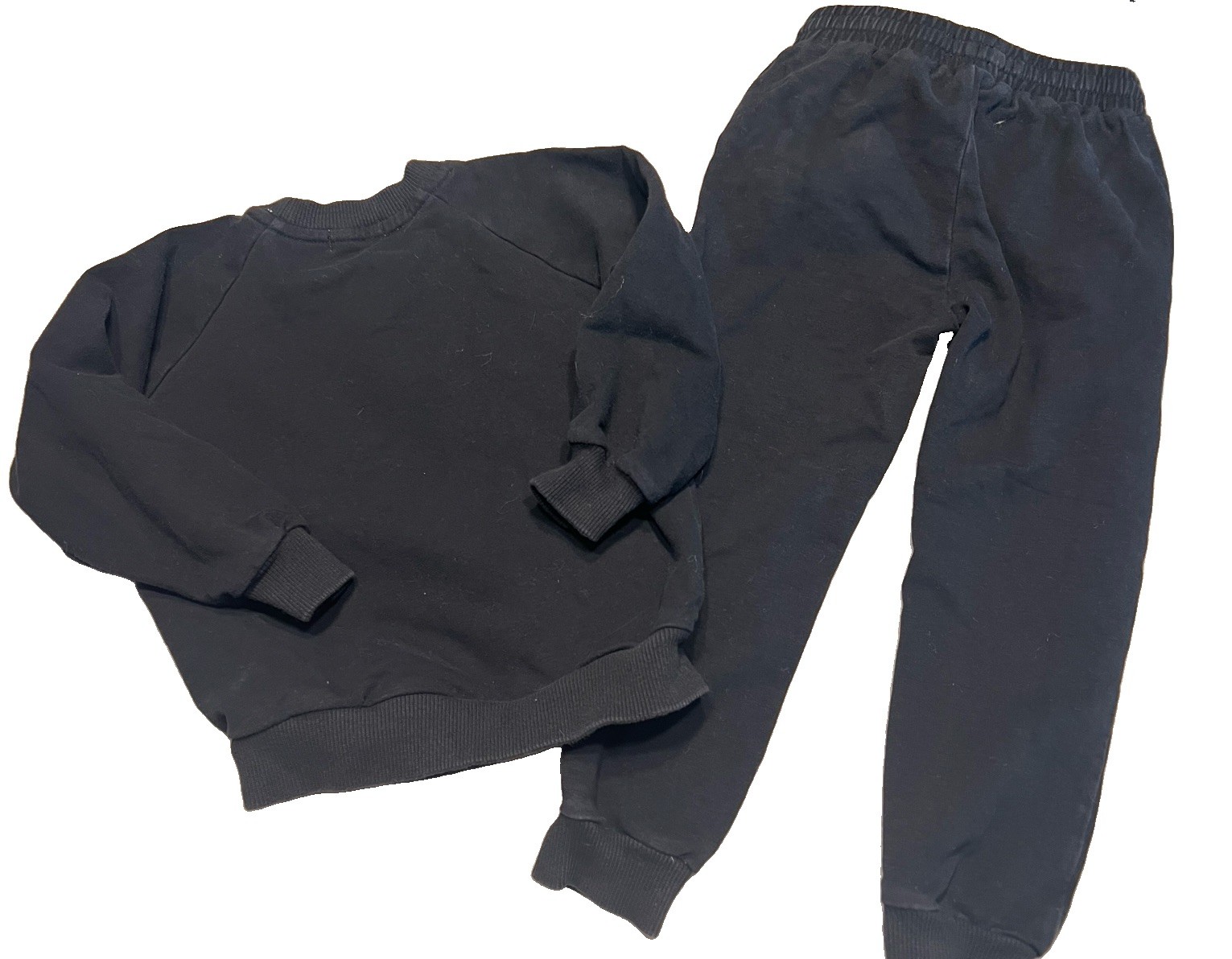 Blush Lotus Kids Organic Cotton Sweatshirt Jogger Set Black 4T